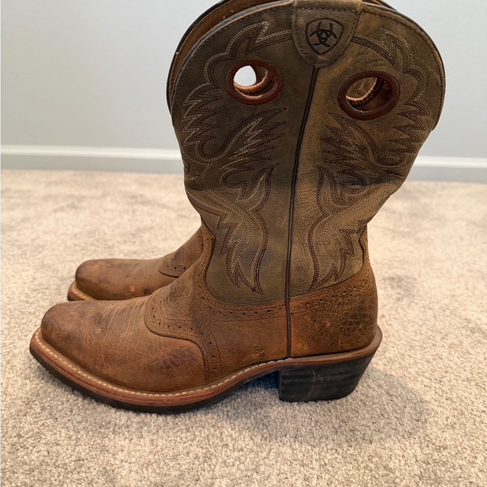Ariat Mens (or Womens) Tan/Brown Western Cowboy Boots Size US 8EE Style 10002230 - Picture 2 of 16